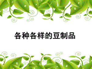 大班科学《各种各样的豆制品》PPT课件各种各样的豆制品.pptx