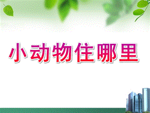 中班数学《小动物住哪里》PPT课件教案中班数学：小动物住哪里.ppt