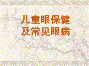 幼儿园儿童眼保健及常见眼病PPT课件儿童眼保健及常见眼病.pptx