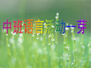 中班语言散文诗《芽》PPT课件教案芽.ppt