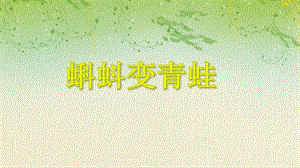 中班科学活动《蝌蚪变青蛙》PPT课件中班科学活动《蝌蚪变青蛙》PPT课件.ppt