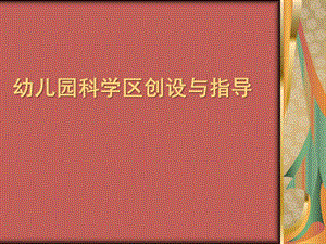 幼儿园科学区创设与指导PPT课件.pptx