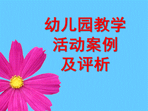 幼儿园教学活动案例及评析PPT课件幼儿园教学活动案例及评析.ppt