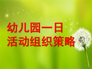 幼儿园一日活动组织策略PPT课件幼儿园一日活动组织策略..ppt