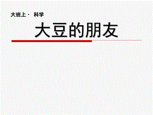 大班科学《大豆的朋友》PPT课件教案大班上科学：黄豆和豆制品.ppt