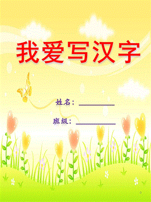 大班《我爱写汉字》PPT课件小蜻蜓幼儿园大班汉字抄写纸(第一学期.ppt