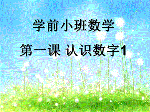 学前小班数学《认识数字1》PPT课件认识数字.ppt