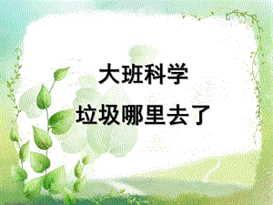 大班科学活动《垃圾哪儿去了》PPT课件教案大班科学：垃圾哪里去了.ppt