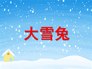 小班语言《大雪兔》PPT课件教案小班语言《大雪兔》课件.ppt