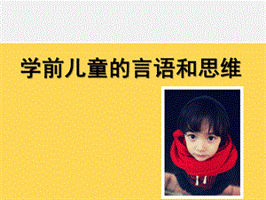 学前儿童的言语和思维PPT课件第六章-学前儿童的言语和思维.ppt
