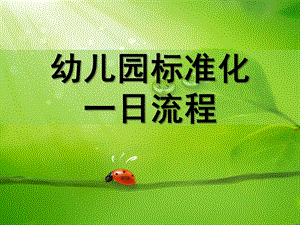 幼儿园标准化一日流程PPT课件幼儿园标准化一日流程.ppt