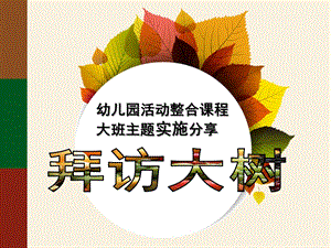 大班主题科学《拜访大树》PPT课件拜访大树.ppt