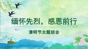 幼儿园清明节主题班会《缅怀先烈感恩前行》PPT课件幼儿园清明节主题班会《缅怀先烈感恩前行》PPT课件.ppt