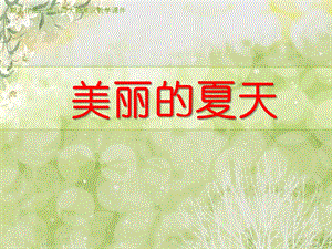 大班常识《美丽的夏天》PPT课件教案美丽的夏天——幼儿园课件.ppt