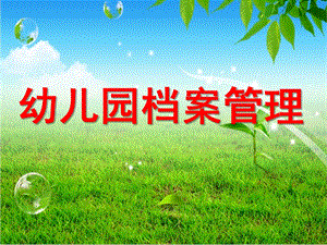 幼儿园档案管理PPT幼儿园档案管理.ppt