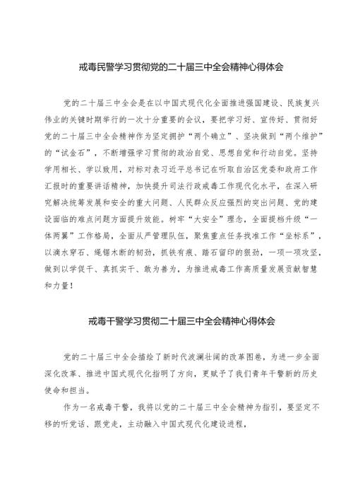 戒毒民警学习贯彻党的二十届三中全会精神心得体会7篇（详细版）.docx