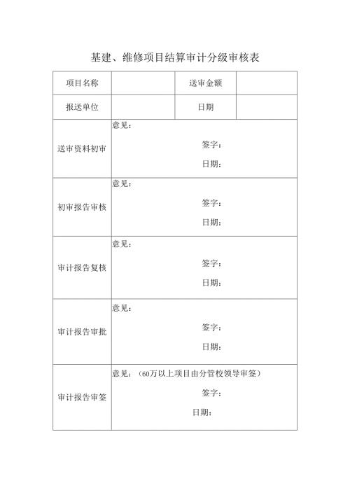 基建、维修项目结算审计分级审核表.docx