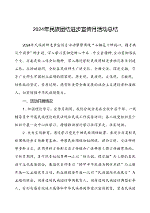 2024年大学开展民族团结进步宣传月活动的情况报告六篇.docx