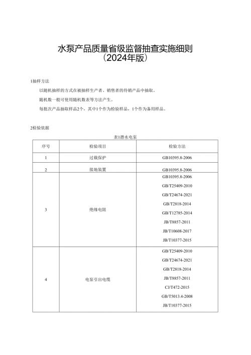 水泵产品质量监督抽查实施细则.docx