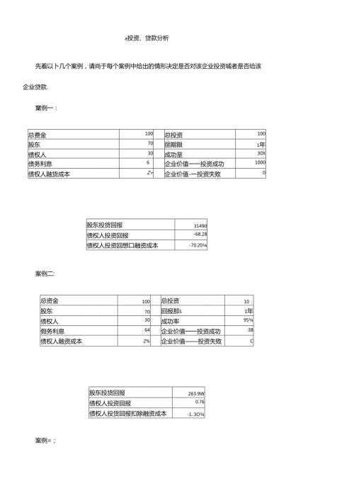 财务案例分析及习题练习.docx