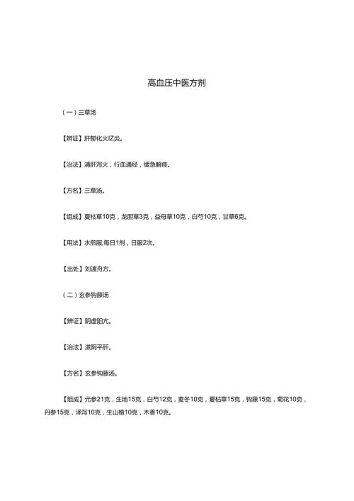 高血压中医方剂.docx