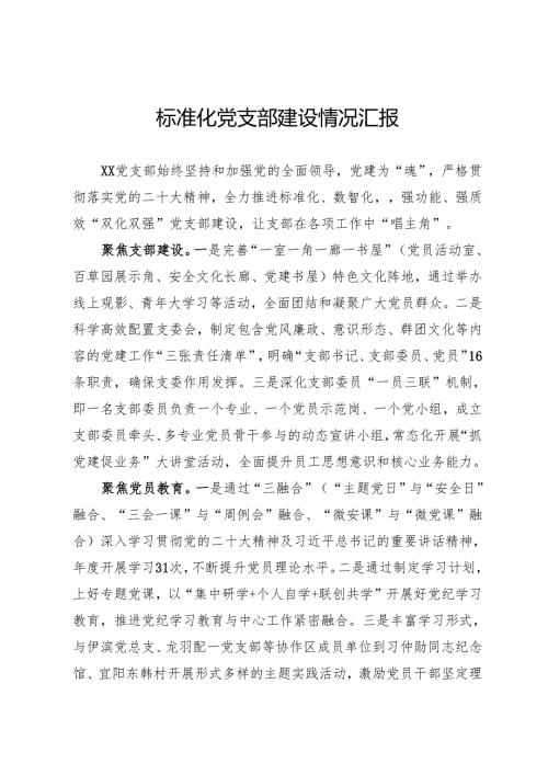 标准化党支部建设情况汇报.docx