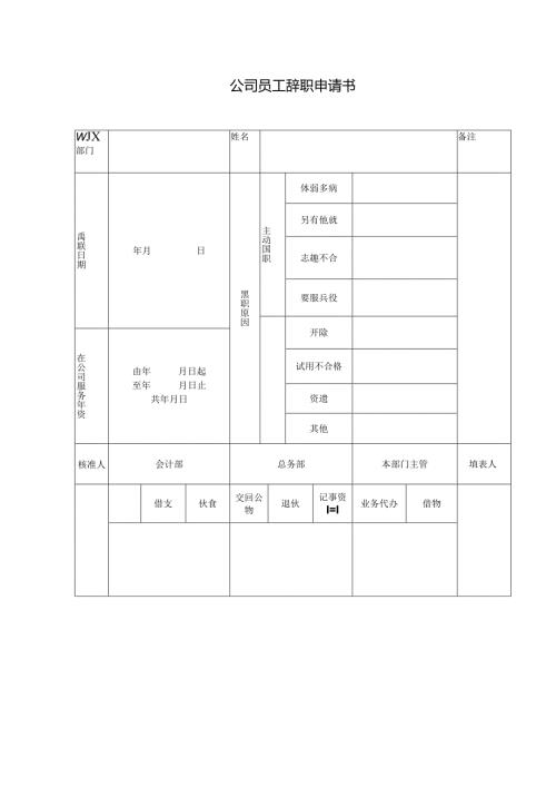 企业公司员工辞职申请书.docx
