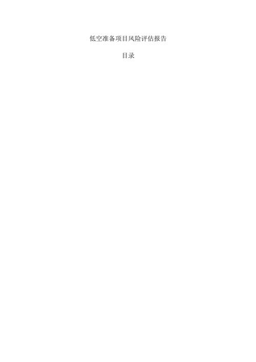 低空准备项目风险评估报告.docx