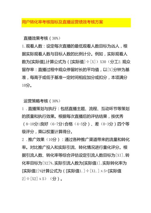 直播运营绩效考核方案模板.docx
