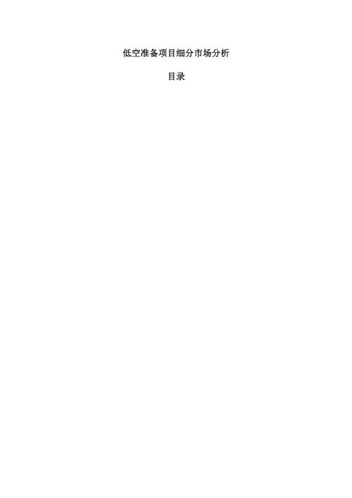 低空准备项目细分市场分析.docx