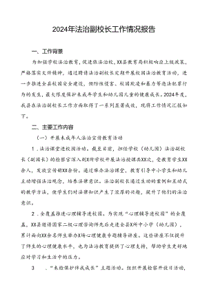 2024年关于法治副校长工作的情况报告五篇.docx