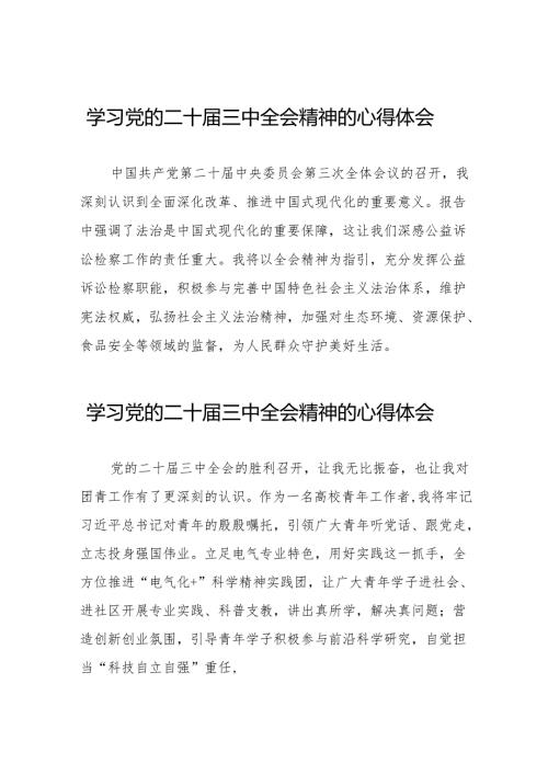 学习贯彻2024年二十届三中全会精神心得体会简短发言32篇.docx