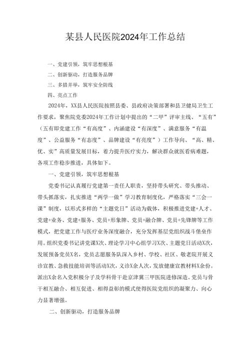 某县人民医院2024年工作总结.docx