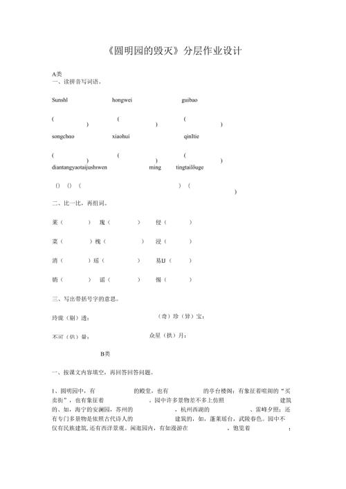 《圆明园的毁灭》分层作业设计.docx