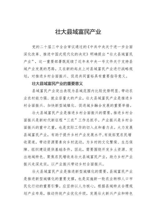 壮大县域富民产业.docx