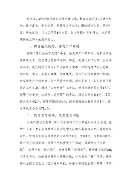 新兴领域党建工作情况汇报.docx