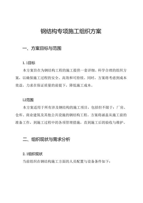 钢结构专项施工组织方案.docx