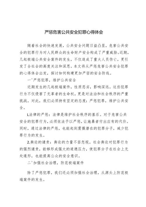 3篇 2024-2025年严惩危害公共安全犯罪心得体会.docx