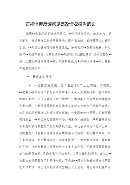 巡视巡察反馈意见整改情况报告范文.docx
