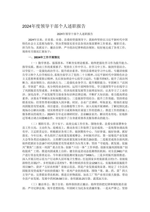 2024年度领导干部个人述职报告.docx