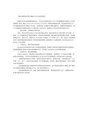 全镇严肃换届纪律专题民主生活会情况报告.docx
