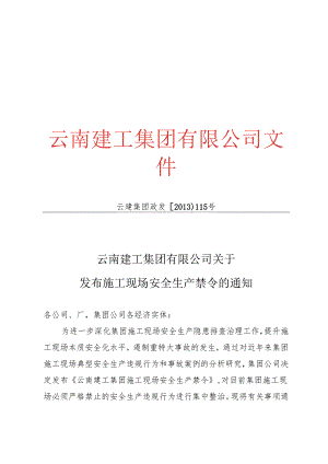 集团安全生产禁令（16项禁令）.docx