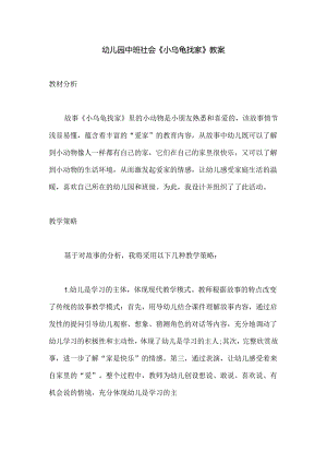 幼儿园中班社会《小乌龟找家》教案.docx