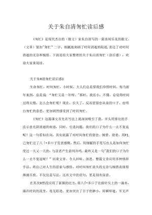 关于朱自清匆匆读后感.docx