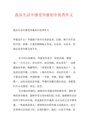 我从生活中感受幸福初中优秀作文.docx