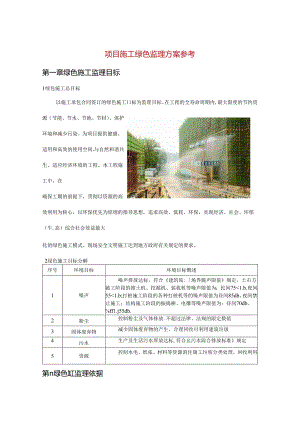 项目施工绿色监理方案参考.docx