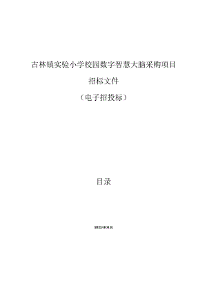实验小学校园数字智慧大脑采购项目项目招标文件.docx