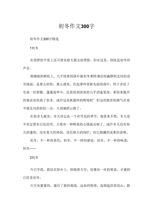 初冬作文300字.docx
