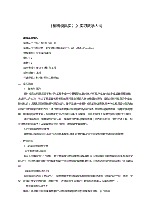 《塑料模具实训》实习教学大纲.docx