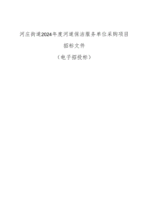 河庄街道2024年度河道保洁服务单位采购项目招标文件.docx